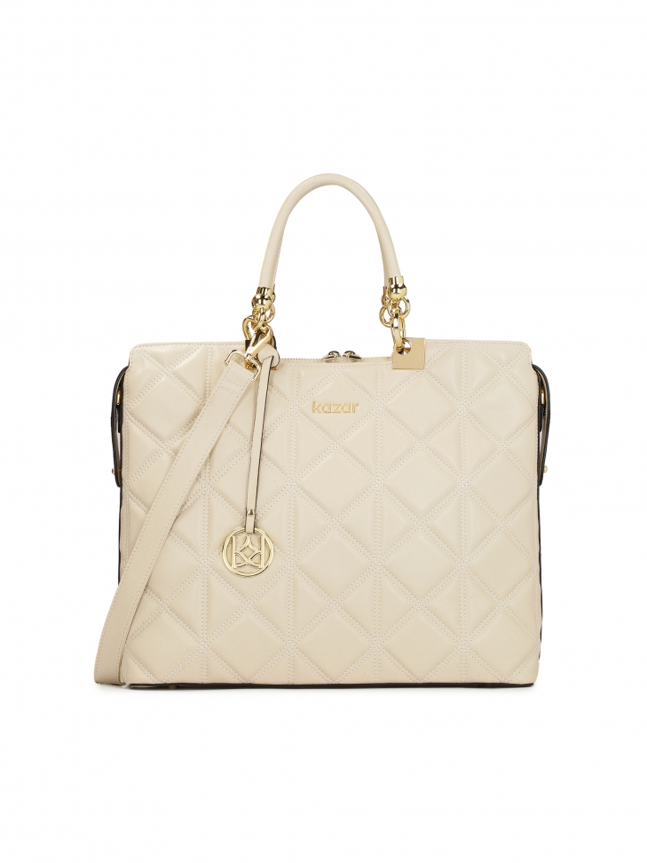 Elegant quilted leather briefcase bag