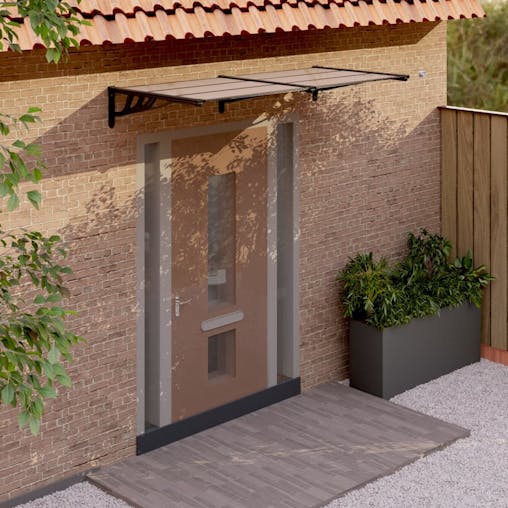 NNEVL Door Canopy Black 199x90 cm Polycarbonate