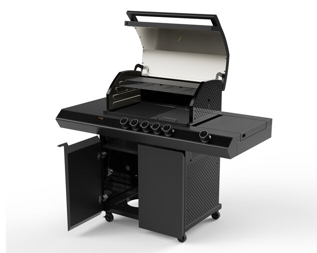 Ziegler & Brown Turbo Classic 5 Burner BBQ on Cart with Side Burner & Shelf (T Series)