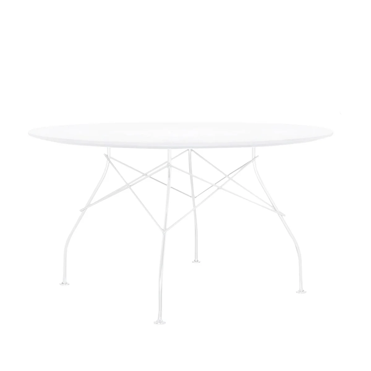 Kartell - Glossy Outdoor Tisch Ø 128 x H 72 cm, weiß