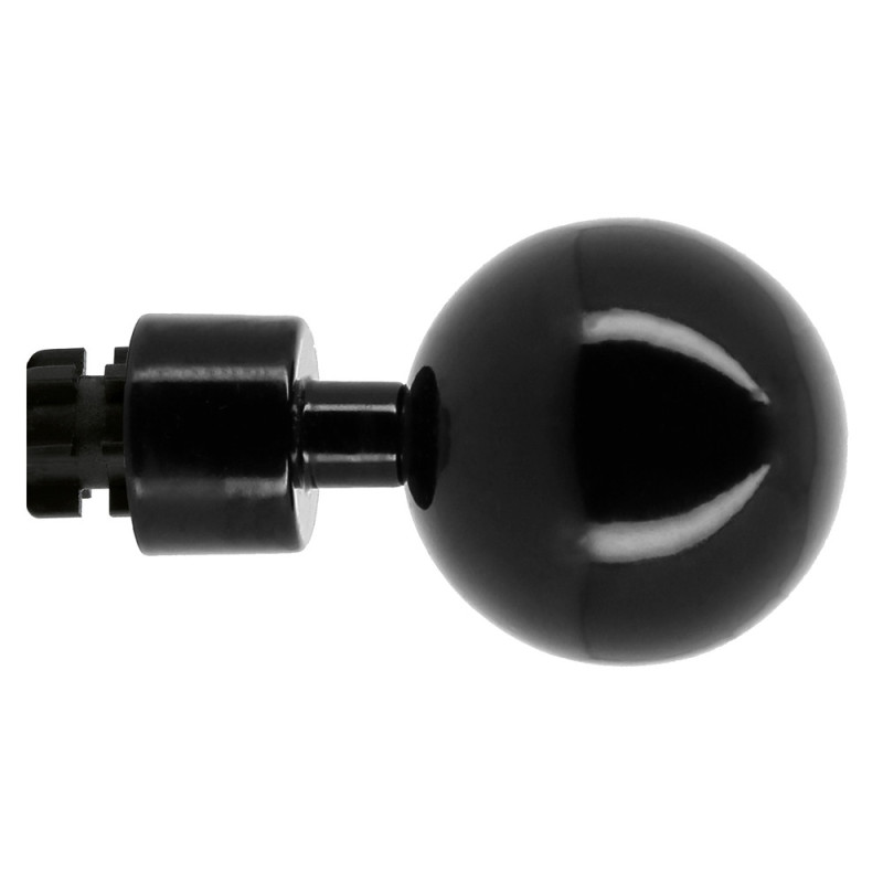 Embout de fermeture pour tringle en métal Horizon Easy Fix Boule noir brillant Ø 20 mm 2 pièces MOBOIS