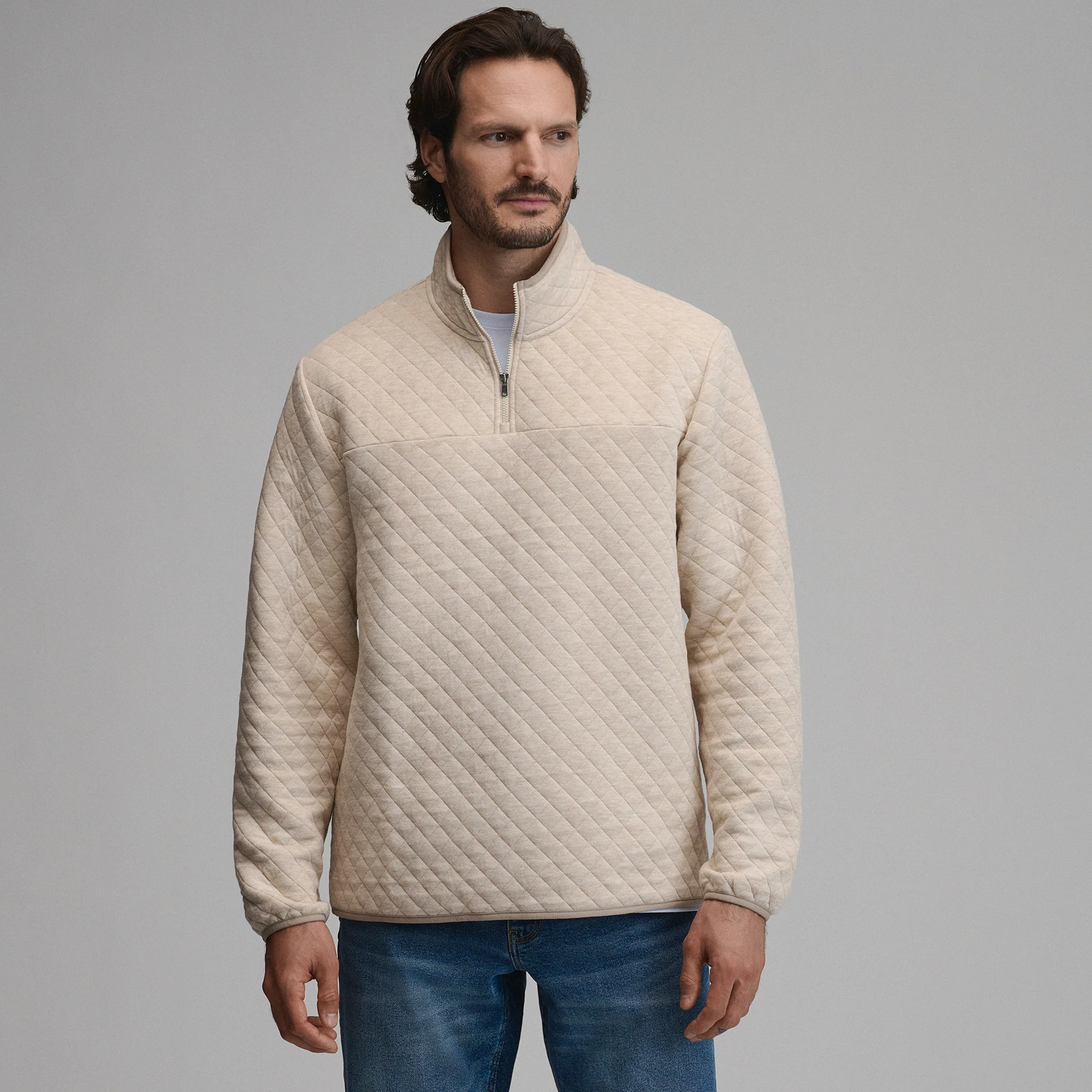 Men's Quilted Quarter-Zip Pullover