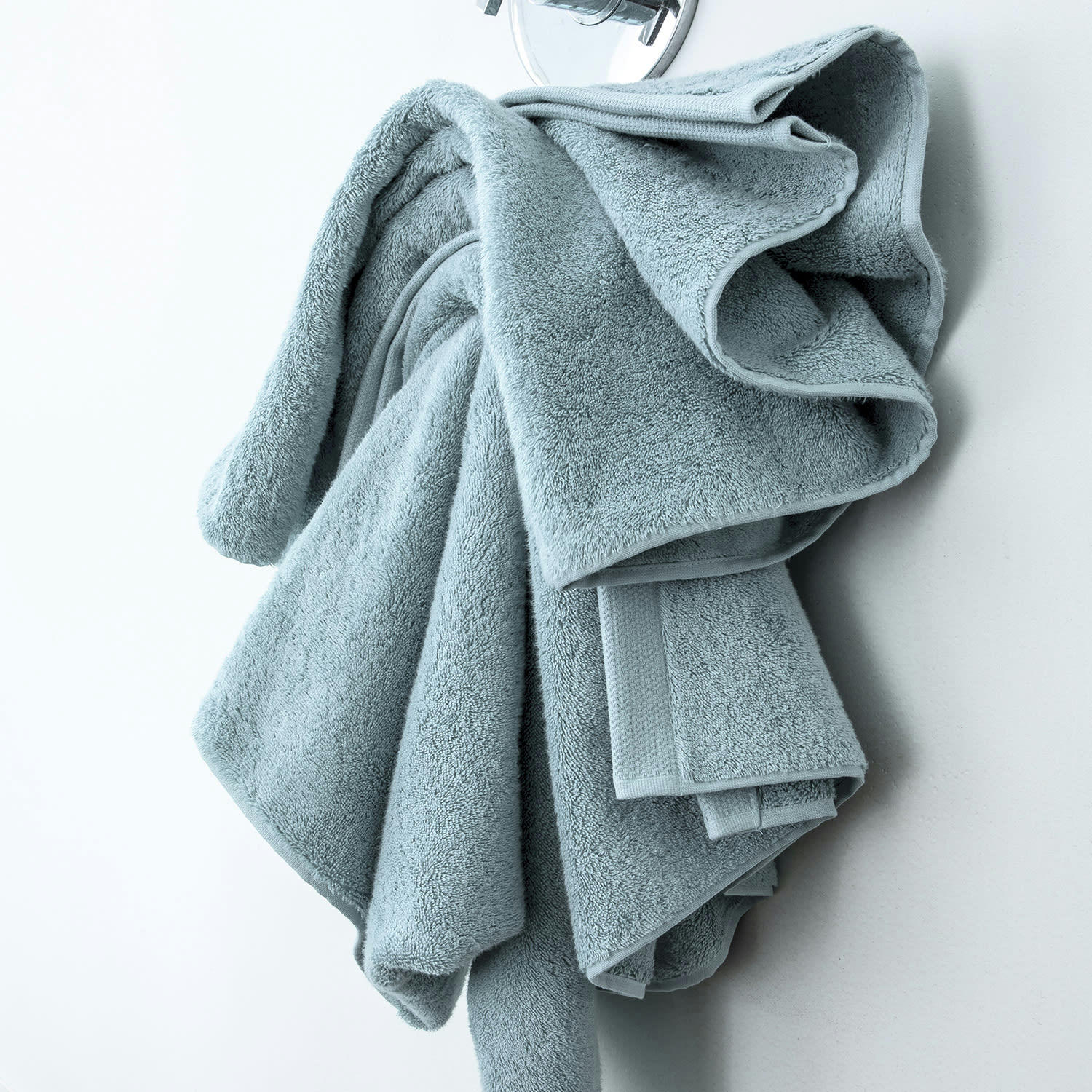 ESSENTIEL - Gant de toilette en coton bleu islande 16x21