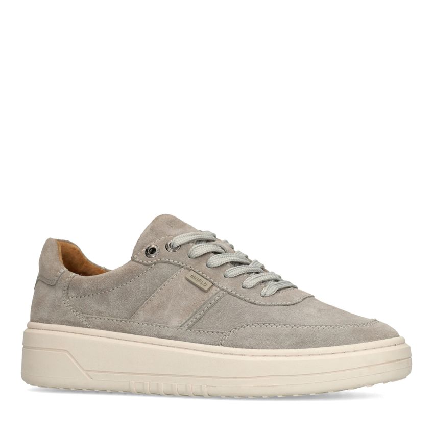 Manfield Grijze suède sneakers