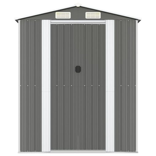 NNEVL Garden Shed Light Grey 192x357x223 cm Galvanised Steel