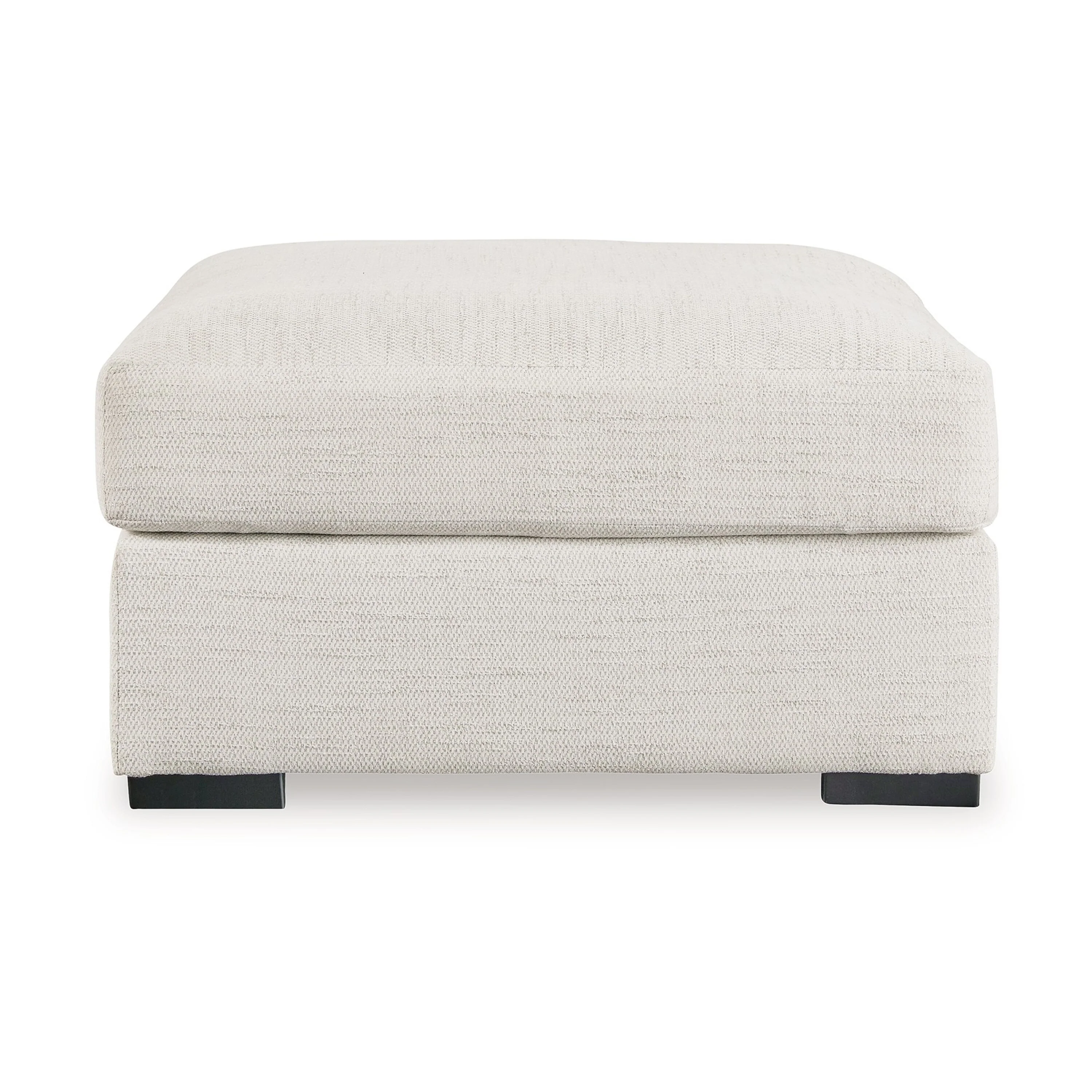 Peli Accent Ottoman Footrest, 42 Inch Square, Light Beige Polyester