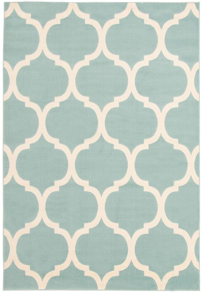 ECARPET Arbour Indoor Geometric Area Rug, Aqua, Assorted Sizes