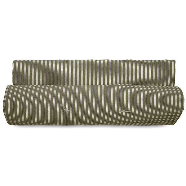 Chemin de lit coton lavé 80x200 cm LILI DéCO vert kaki