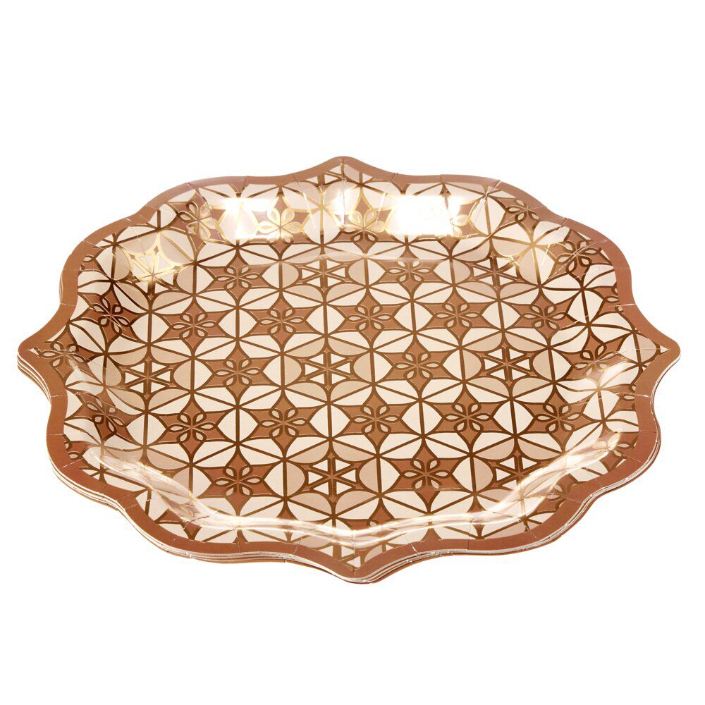 Lot de 6 assiettes rondes en carton New Mirage arabesque Ø26cm