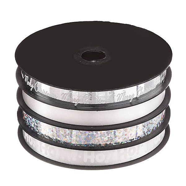 Lot de 4 rouleaux de bolducs 10mm l.5 m rouge or argent - feeric lights &christmas