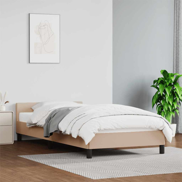 Łóżko Tapicerowane Cappuccino Rama Łóżka Ze Stelażem 90x200 cm
