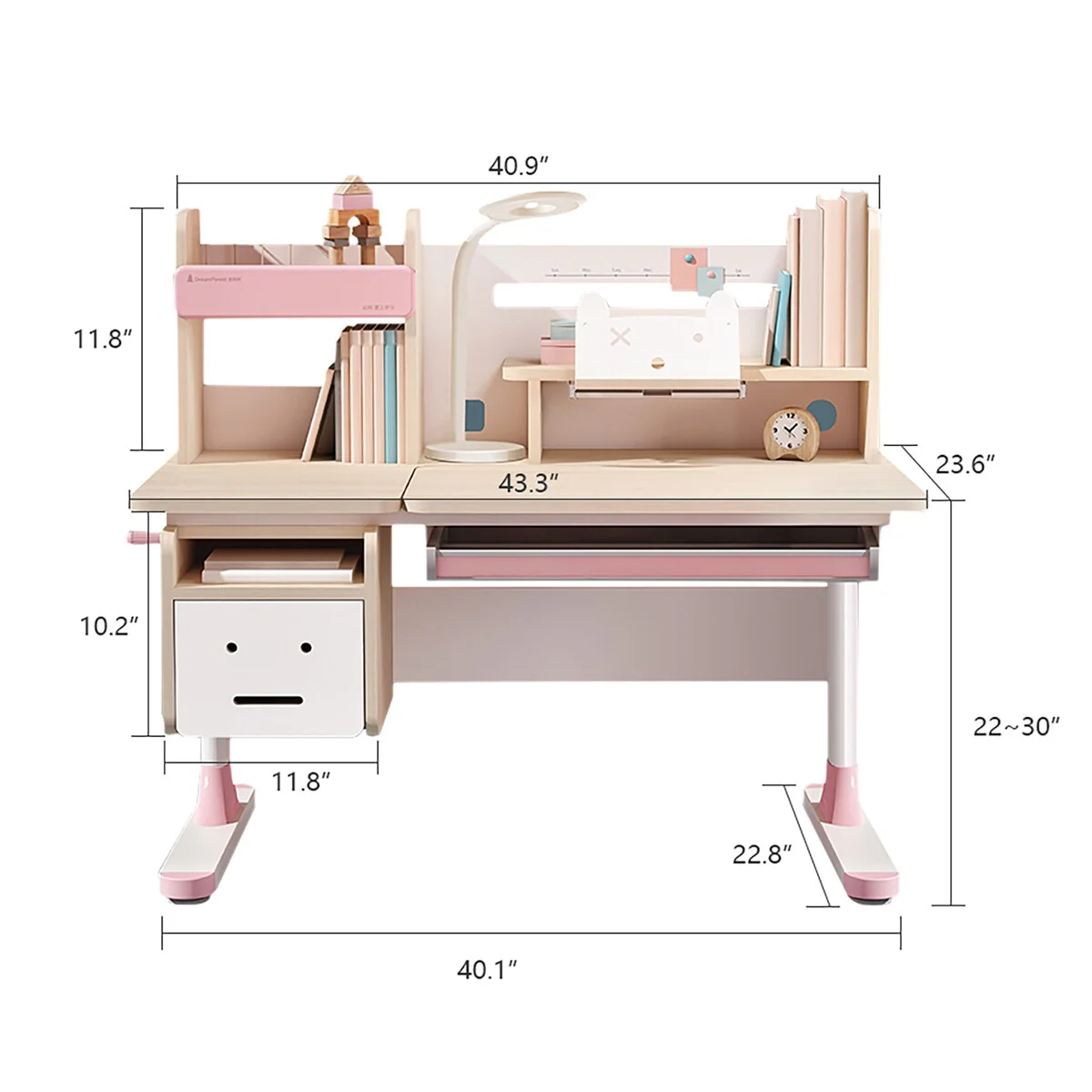 Ergonomic Wood Kids Study Desk Drafting Table, Computer Station