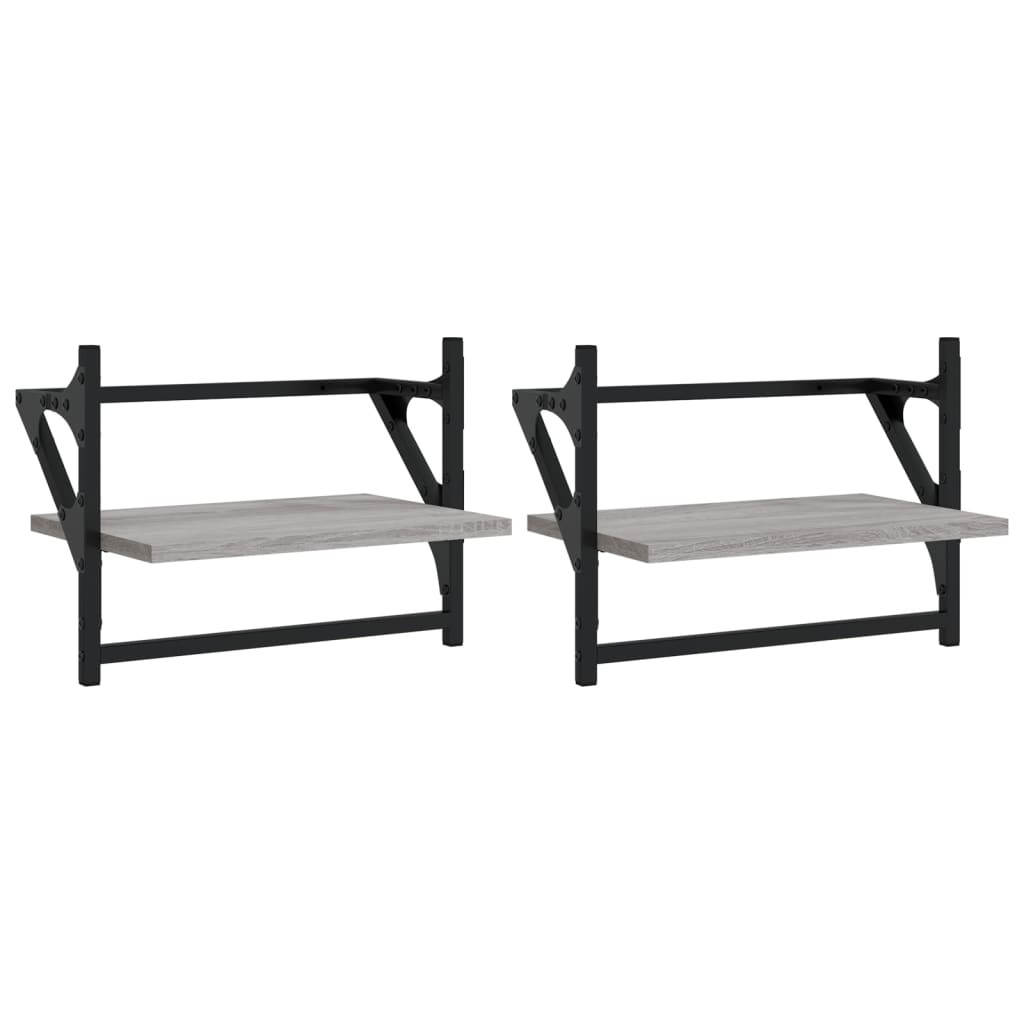 VidaXL Półki ścienne z drążkami 2 szt. 40x25x30 cm