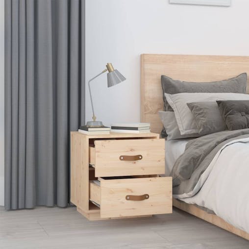 NNEVL Bedside Cabinets 2 pcs 40x34x45 cm Solid Wood Pine