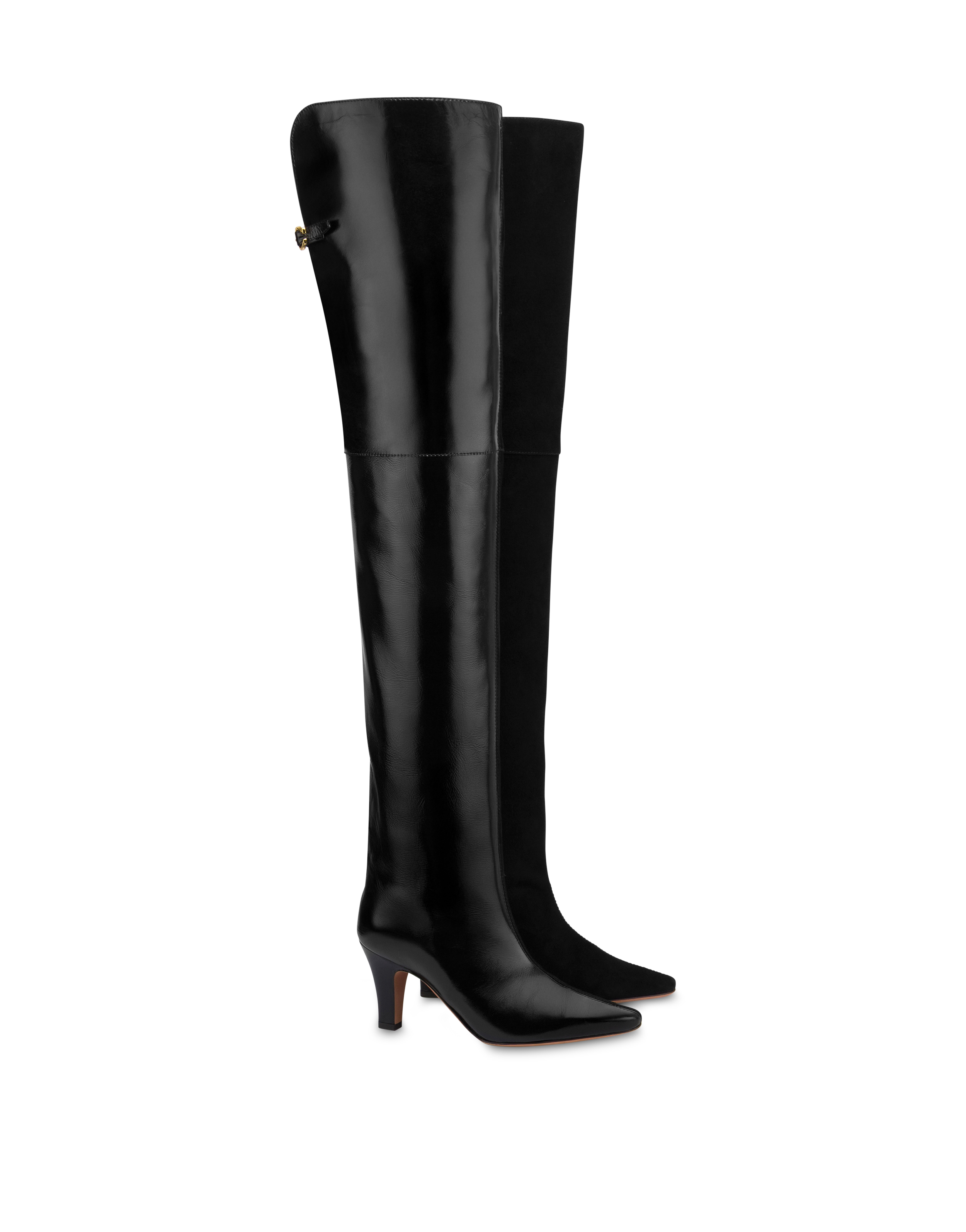 Stivale Muse Over The Knee In Vernice E Camoscio Nero/nero