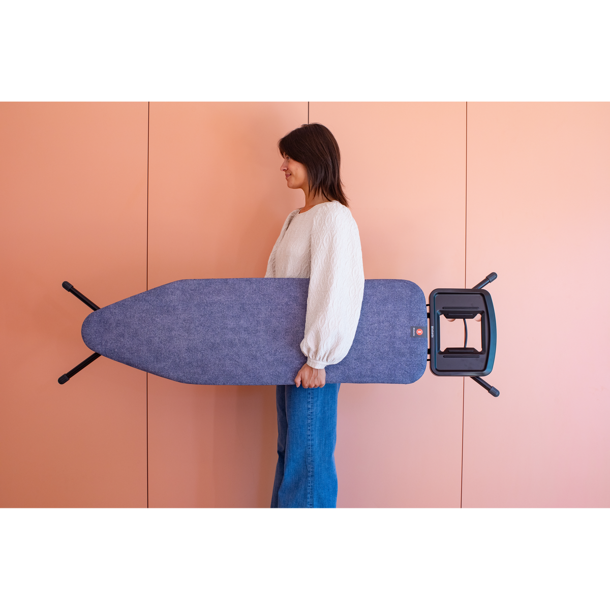 Brabantia Strijkplank B, 124x38 cm, solide strijkerhouder - Denim Blue