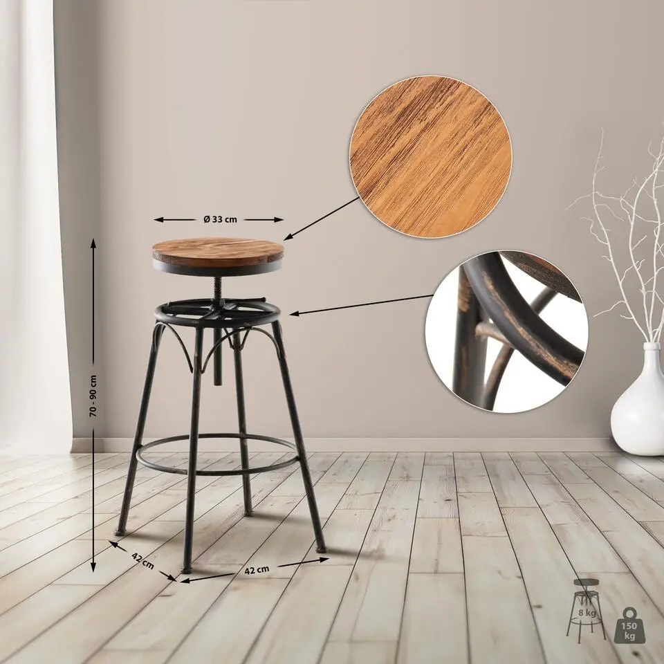 CLP Barkruk Beam bronzen Frame - Metaal - bronzen