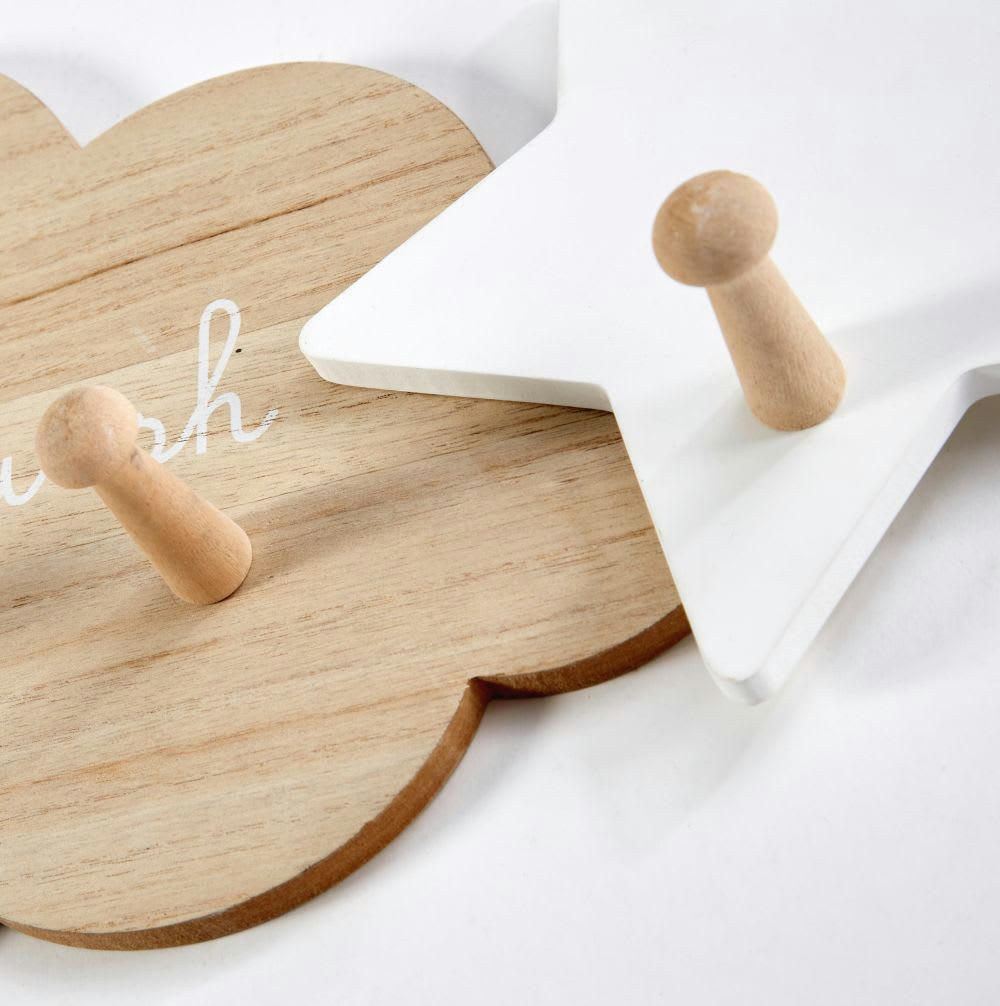 CELESTE - Patère 4 crochets nuage et étoile