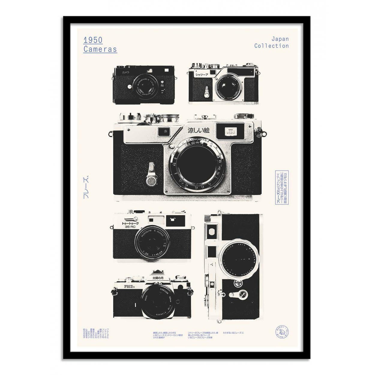 FLORENT BODART - CAMERAS 1950 - Affiche d'art 50 x 70 cm