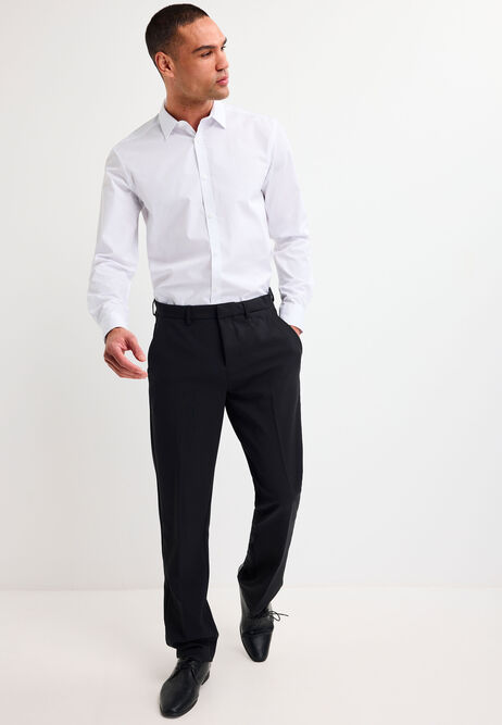 Mens White Classic Fit Long Sleeve Shirt
