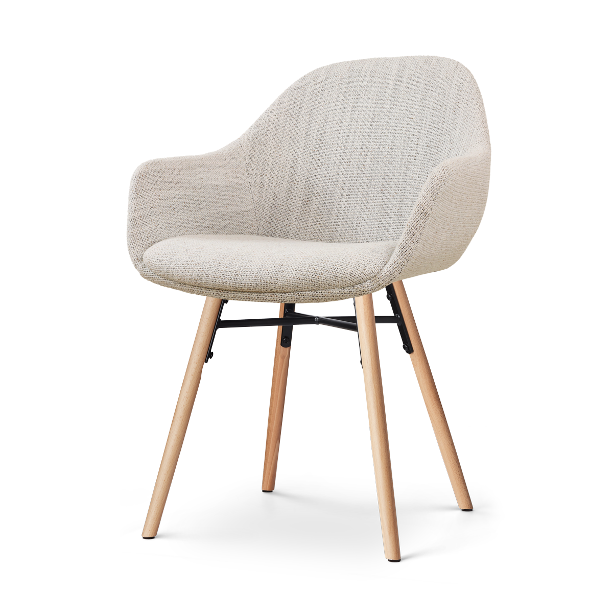Nolon Nena-Mae Eetkamerstoel Beige Gemêleerd - Armleuning - Stof