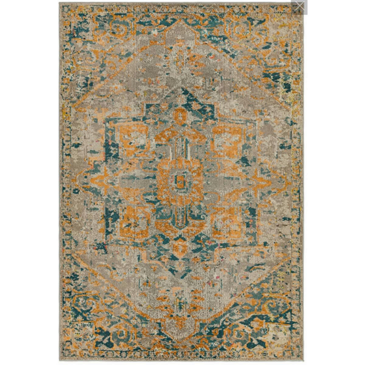 ARABESQUE - Tapis de salon tissé plat en Polypropylène Jaune moutarde 200x300 cm