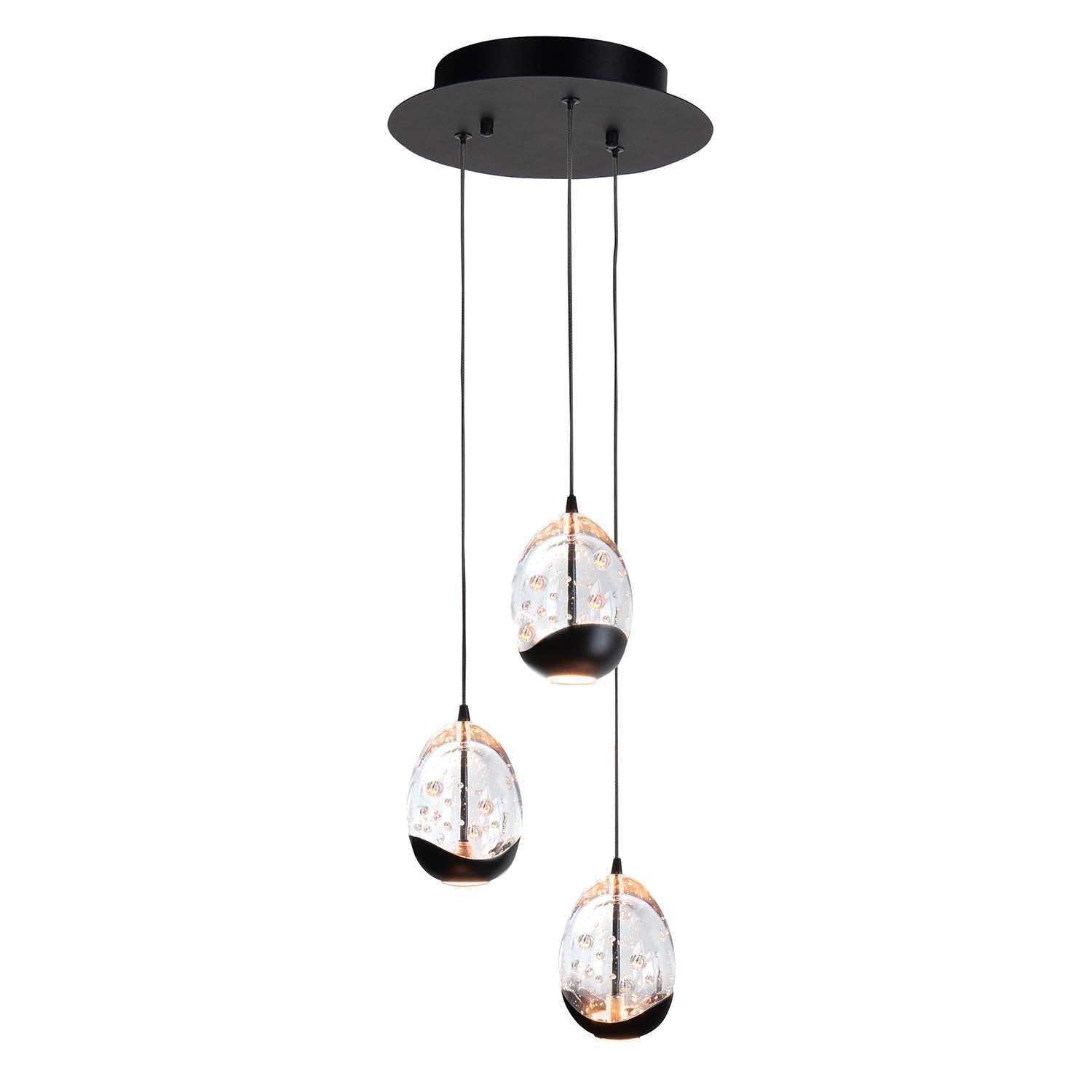 Highlight hanglamp Clear - 3 lichts - 25 x 135  cm - helder zwart