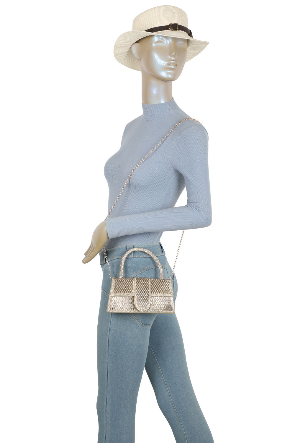 Fontanella Fashion Starlace Top Handle Diamante Clutch Bag