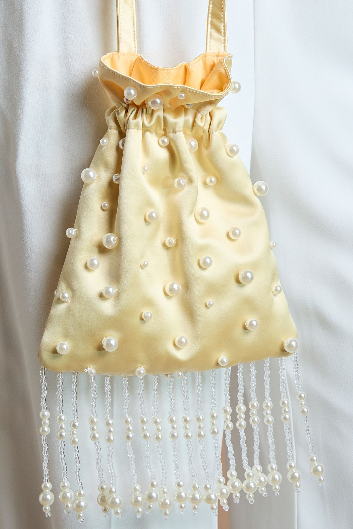 Coast Bella Pearl Detail Satin Cross Body Bag