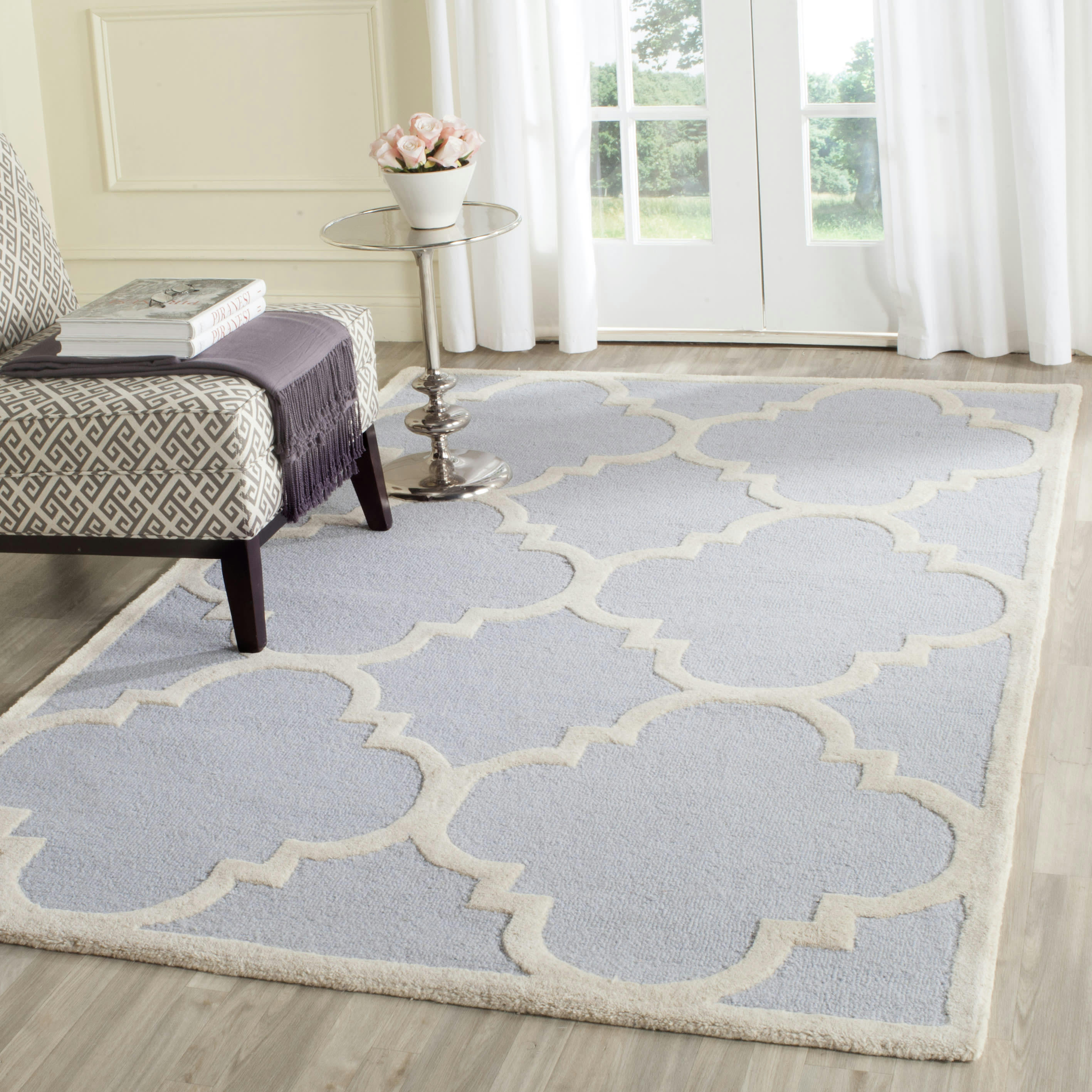 CAMBRIDGE - Tapis de salon interieur en bleu clair & ivoire, 183 x 274 cm