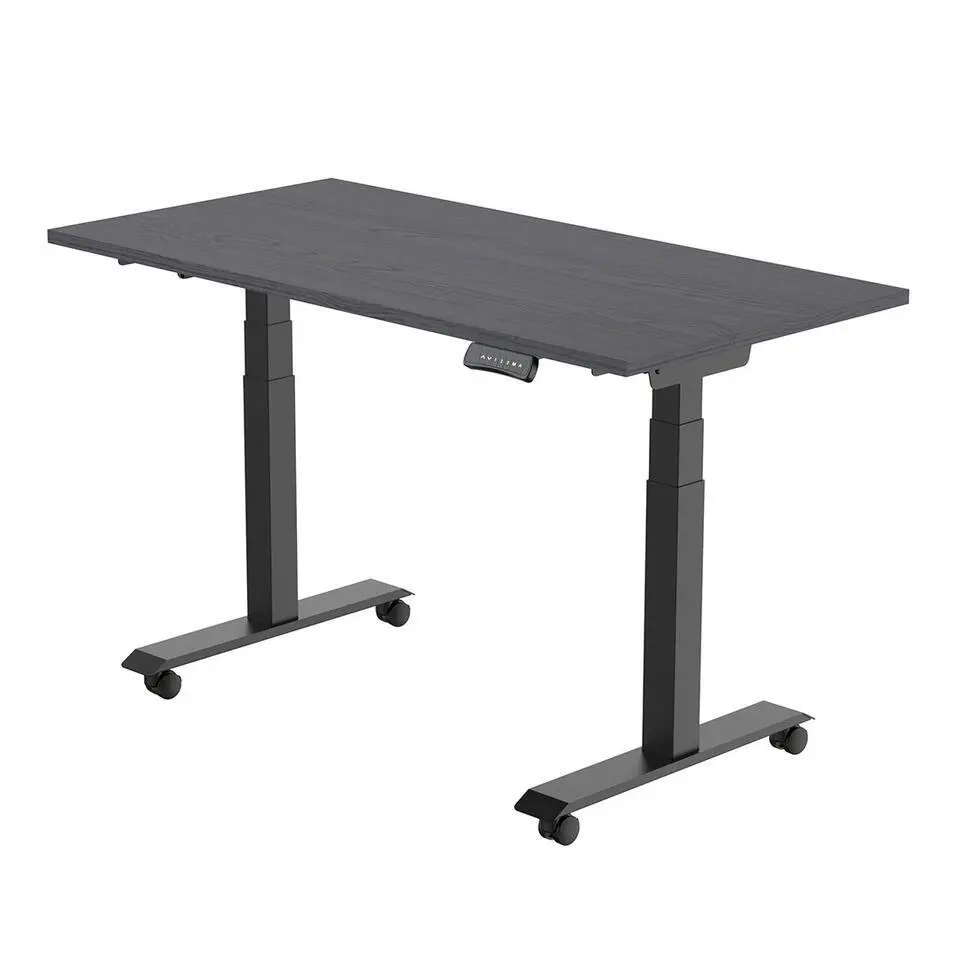 Elektrisch verstelbaar, opklapbaar en verrijdbaar bureau - 160x80 cm - Zwart