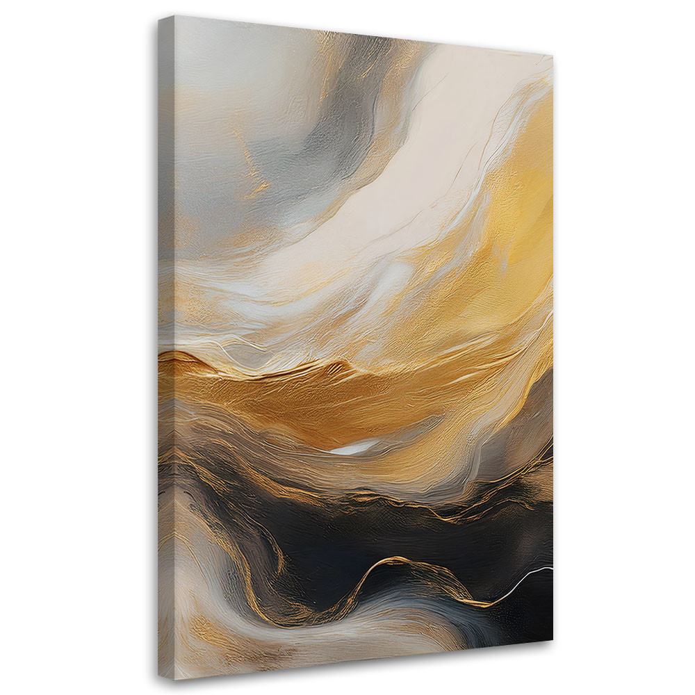 Feeby Obraz na płótnie, Abstrakcja Marmur Tekstura Złoto Szary 40x60