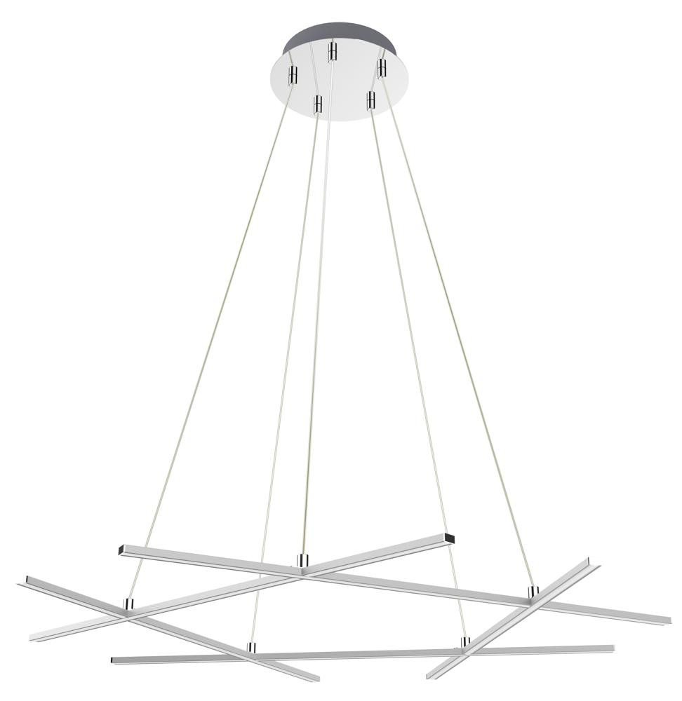 Lampa wisząca Andros srebrna LED 5x50W Neutralna biel 4200lm Apeti