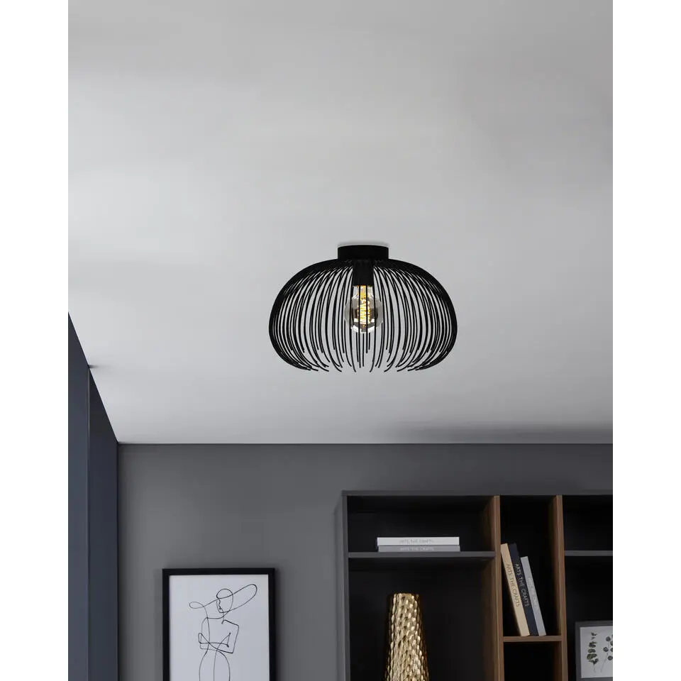 EGLOVenezuela-APlafondlamp-E27-&Oslash;38,5cm-Zwart