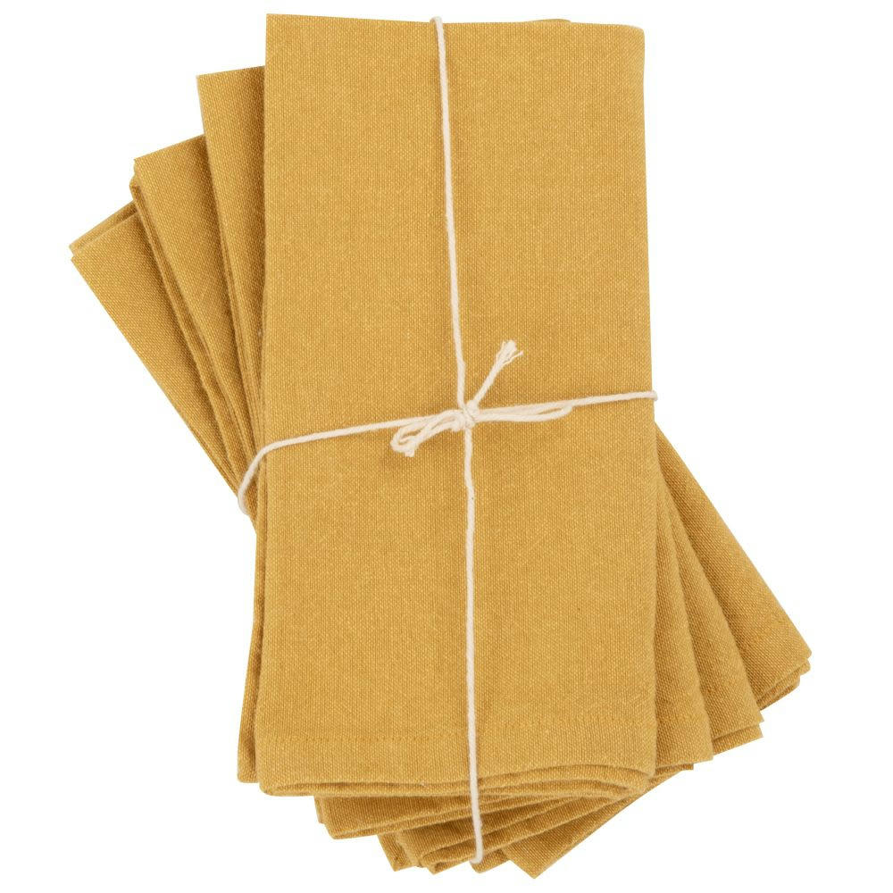 AZILISE - Serviettes en coton effet froissé 42x42 (x4)