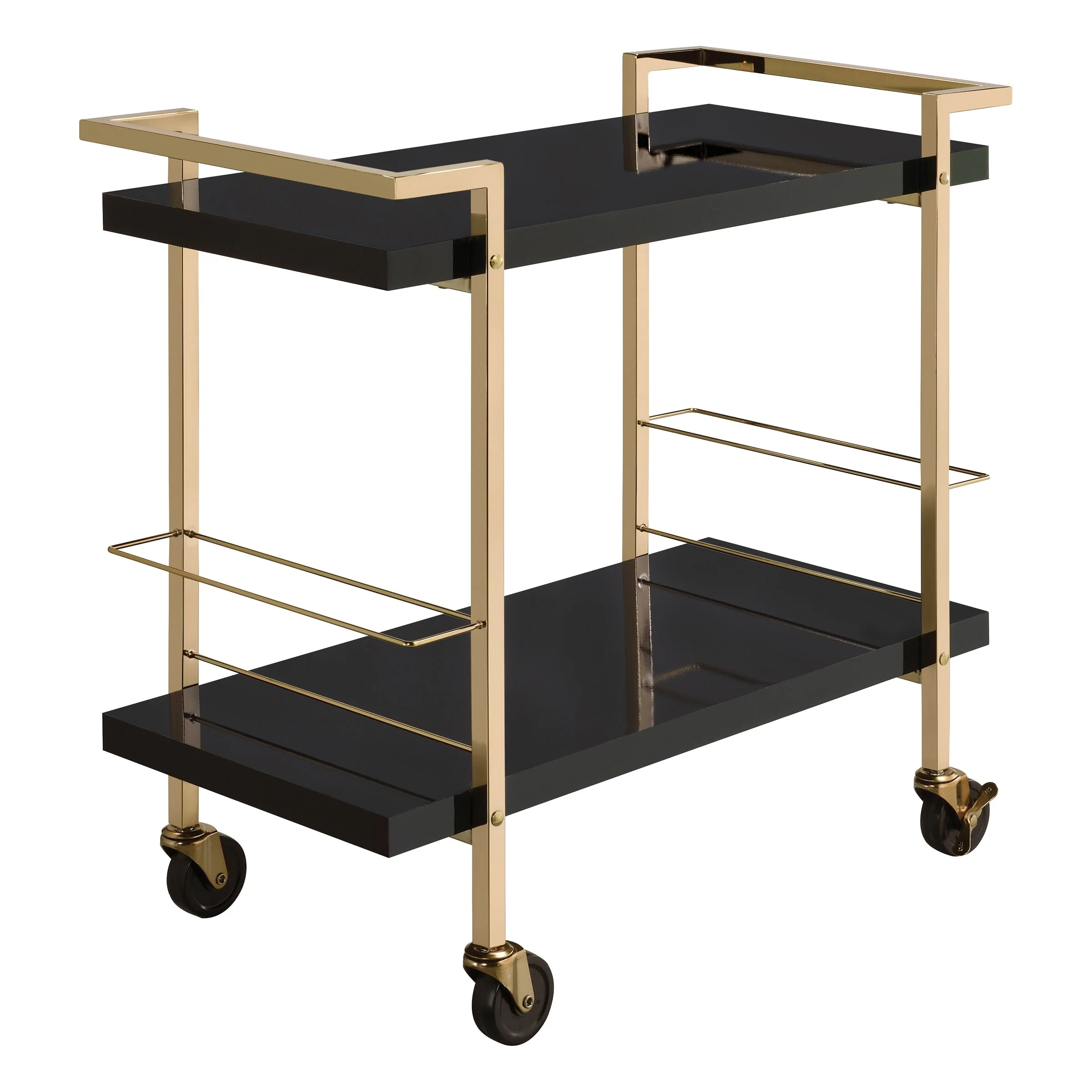 OS Home and Office Furniture Alios Serving Cart with Black Gold Frame
