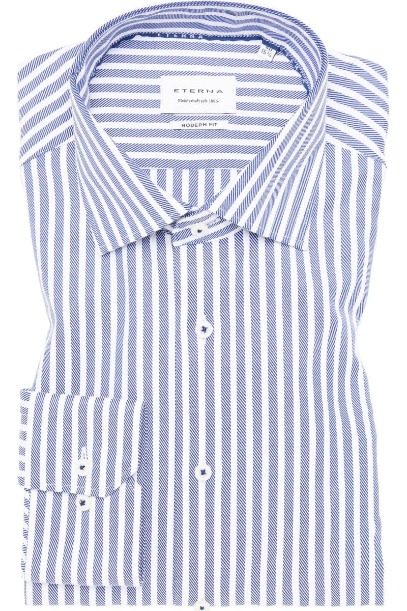 ETERNA Modern Fit Hemd dunkelblau, Gestreift