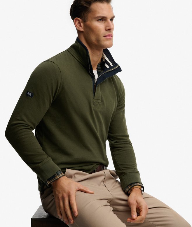 Cotton Classics Jersey Half Zip Sweatshirt