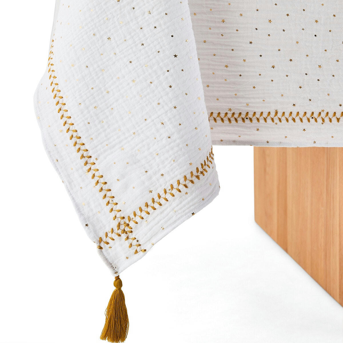 Nappe gaze de coton, Kumla étoiles brodées