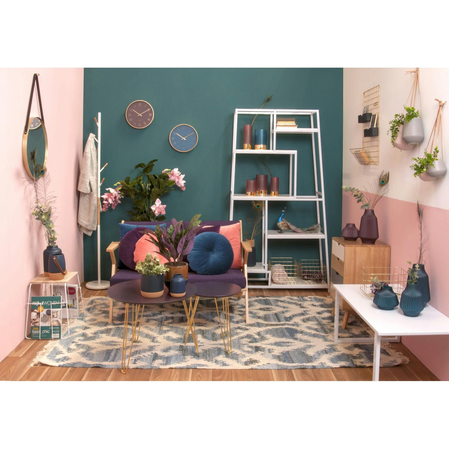 FUSHION - Porte-manteau design bois blanc