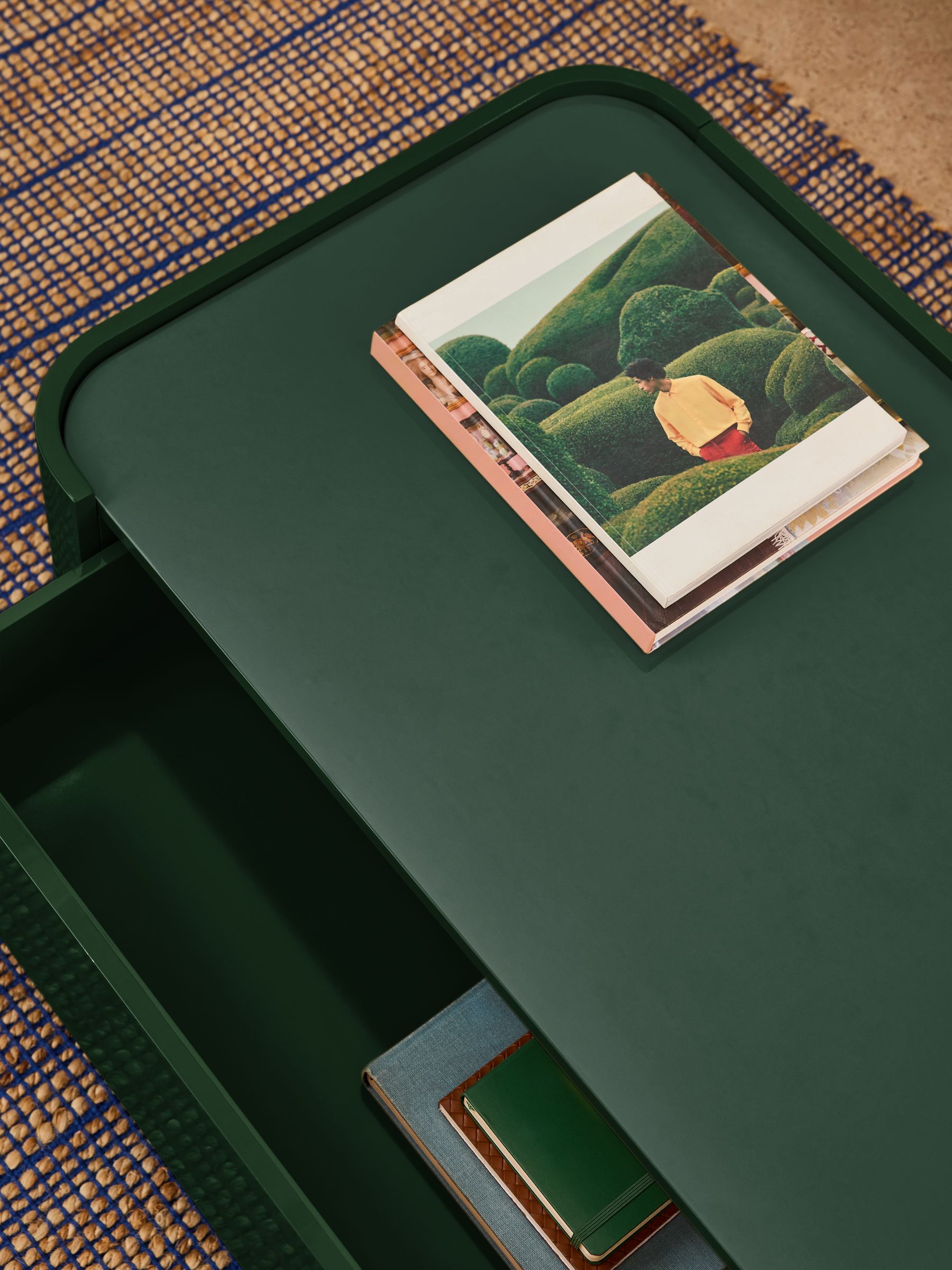 Kain Storage Coffee Table in Dark Green Gloss