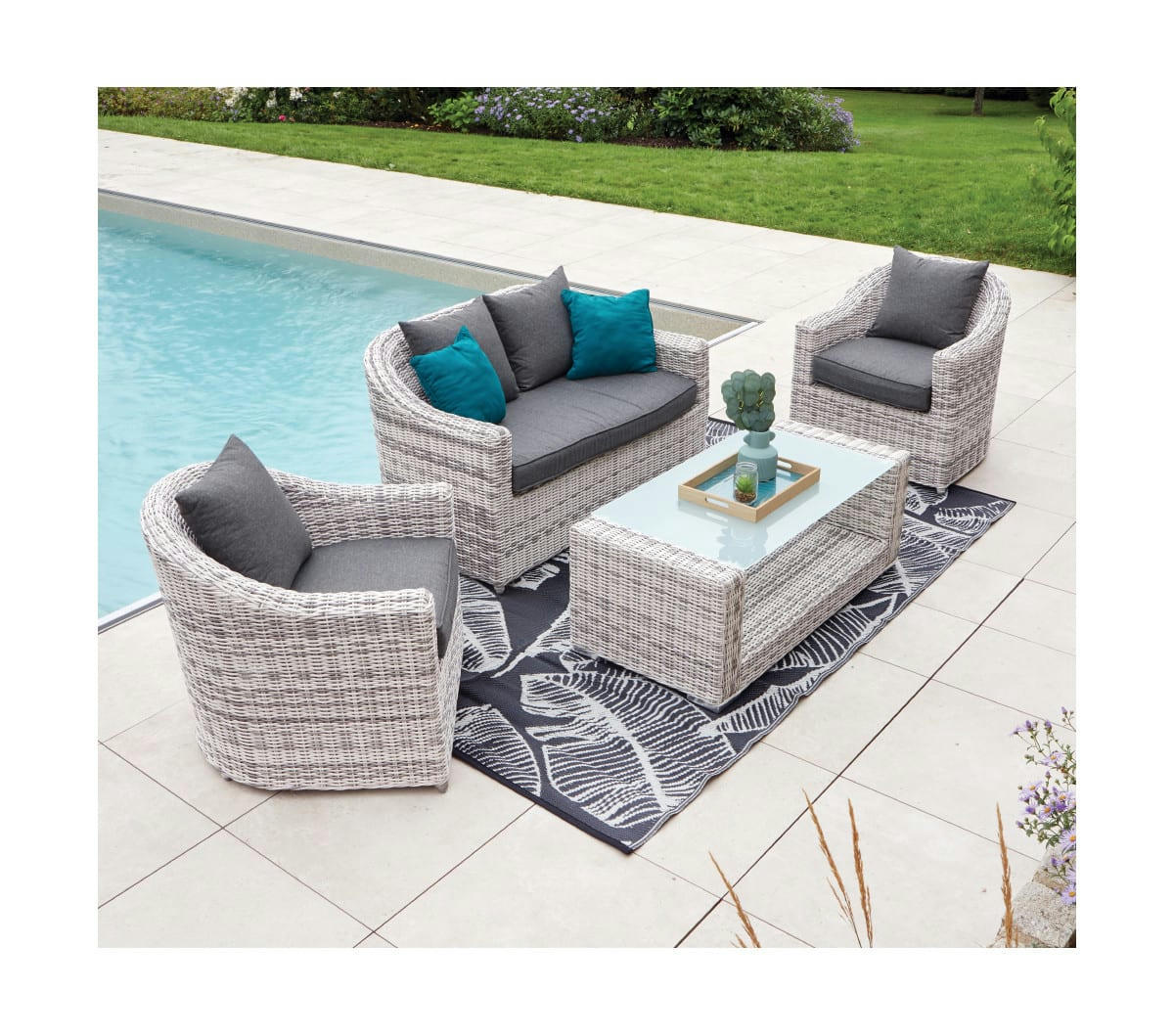 PHUKET - Salon de jardin 4 places - en aluminium