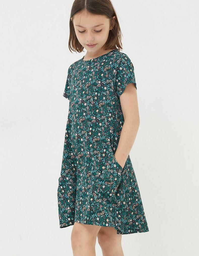Simone Evergreen Floral Dress