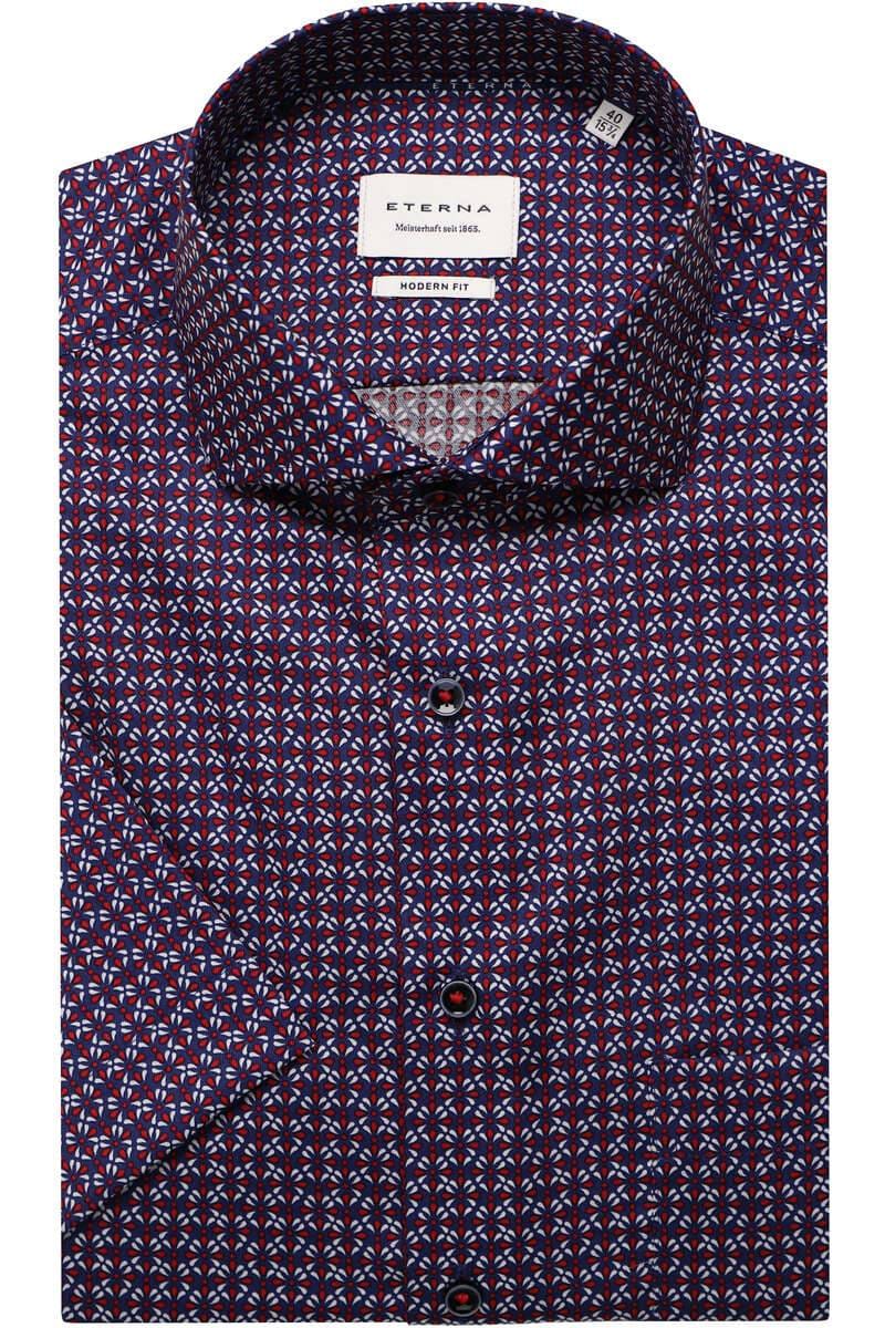 ETERNA Modern Fit Hemd rot, Bedruckt