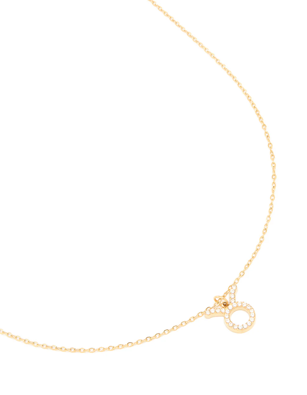 Waterproof Gold Plated Stainless Steel Cubic Zirconia Taurus Zodiac Sign Necklace