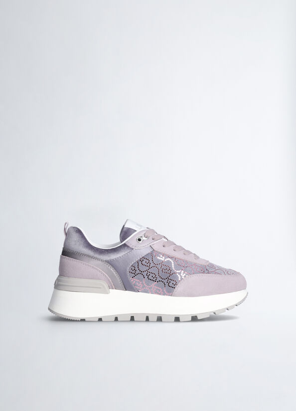 Sneakers platform con micro paillettes