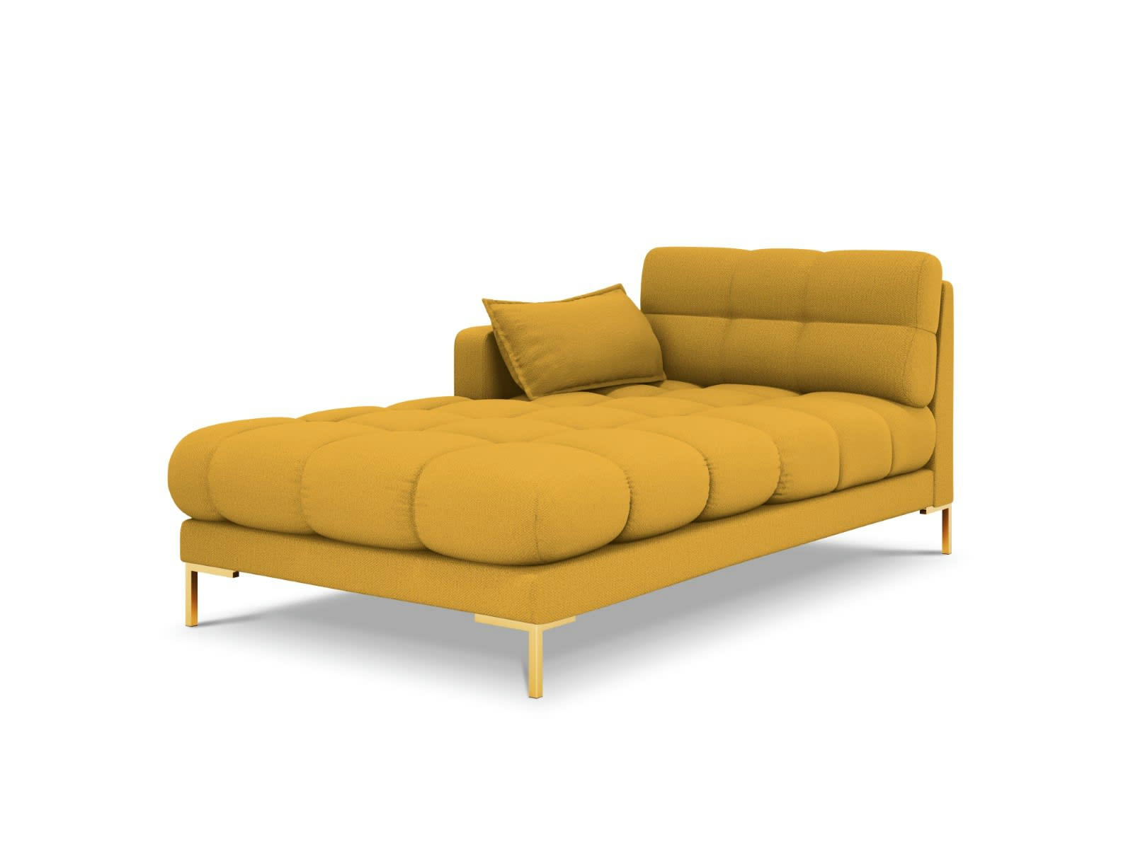 MAMAIA - Méridienne gauche 1 place en tissu structurel jaune