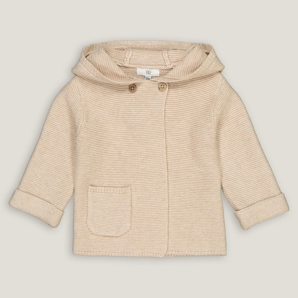 Gilet à capuche en fine maille boutonné