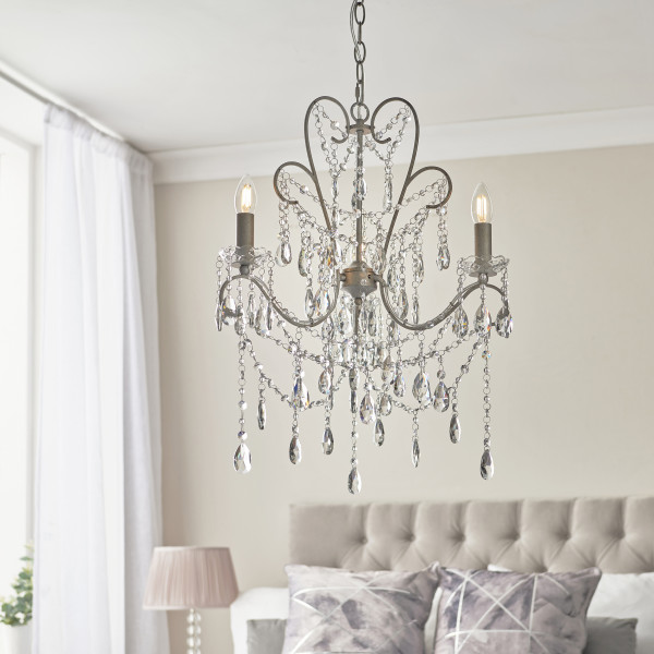 Żyrandol BERKLEY postarzany srebrny 3xE14x15W wym:213x52x52cm IP20 Endon
