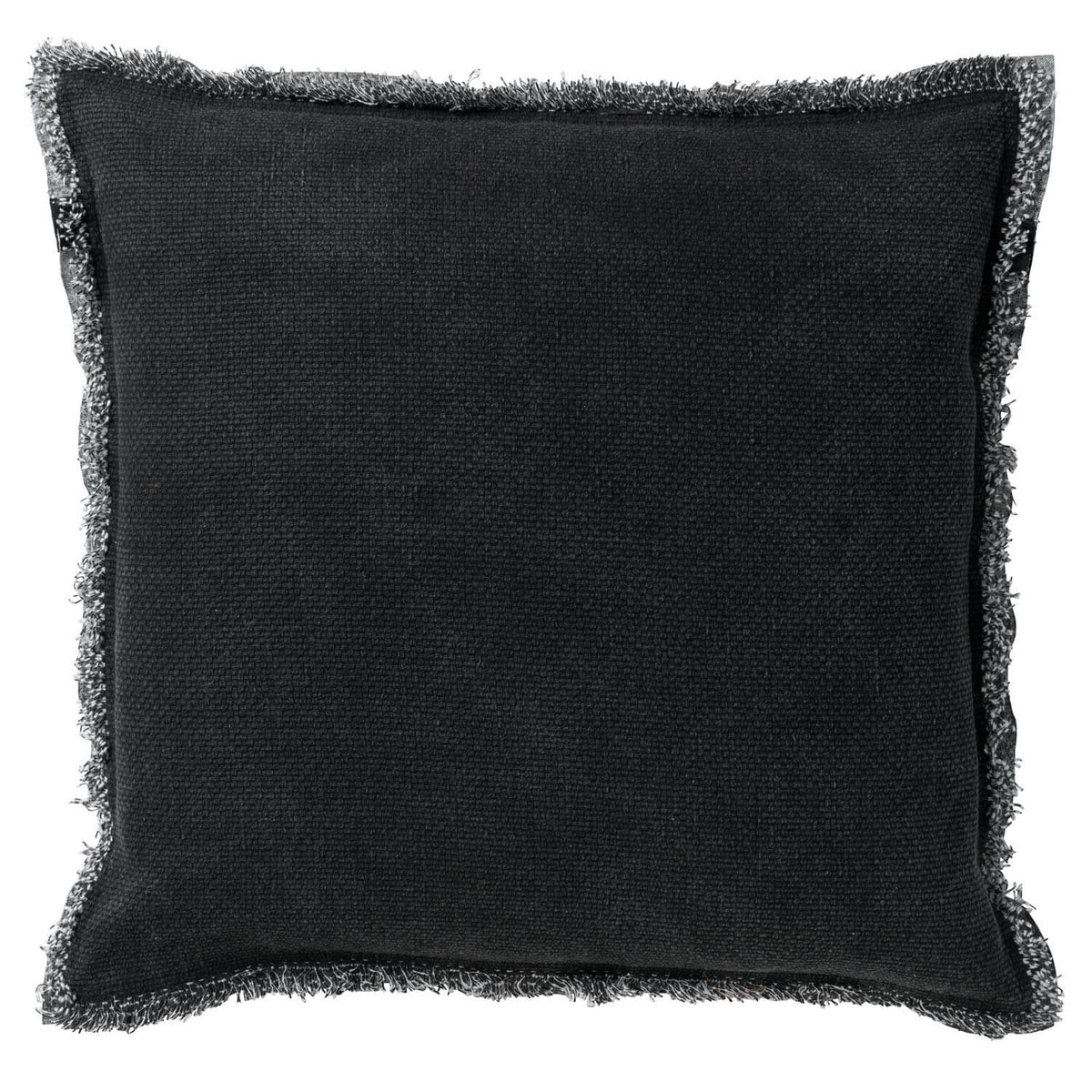 BURTO - Kussenhoes 45x45 cm - gewassen katoen - Raven - zwart